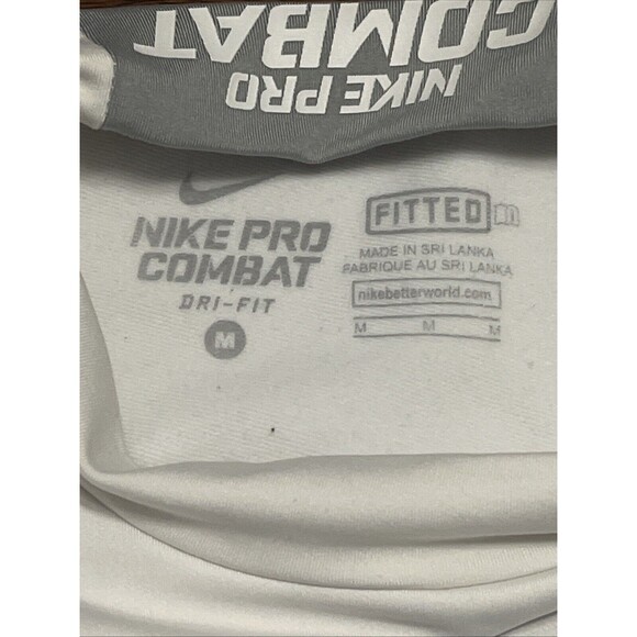 Nike Mens Pro Combat Dri Fit Crew Neck Long Sleeve Fitted Pullover Shirt Size M - Picture 9 of 13